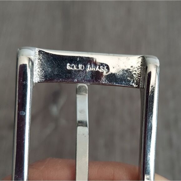 Brown Full Grain Cowhide Braided Belt Solid Brass Buckle Medium - Picture 3 of 6